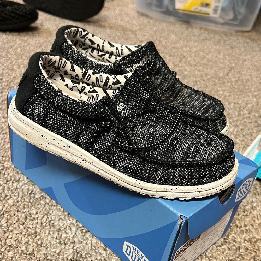 Hey Dude Kids Black Moccasins